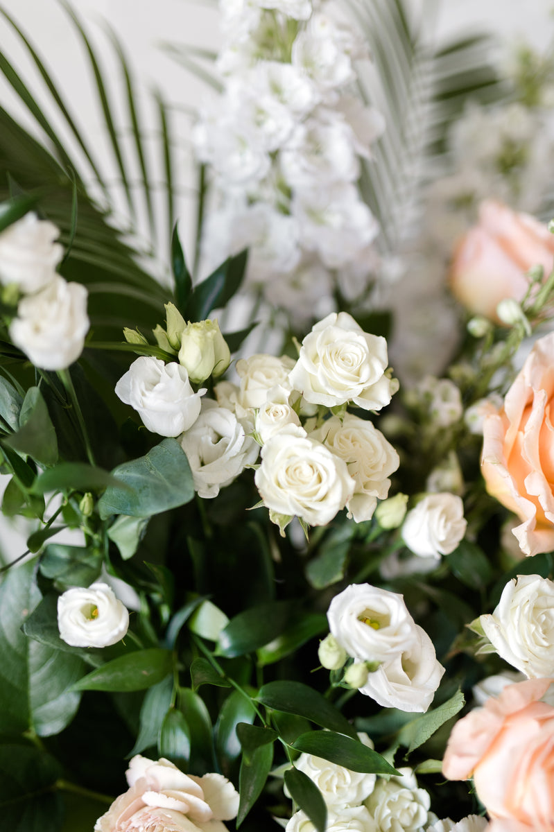 Cream and White Easel Spray Littleton Florist: Pretty Petals